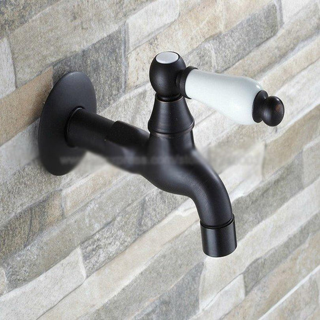 Outdoor Faucet Wall Mounted, Washing Machine Faucet in Black Oil Rubbed Bronze