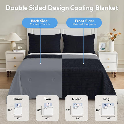 Cozy Comfort | Cooling Blanket with Double-Sided Design | Lightweight & Breathable for Hot Sleepers