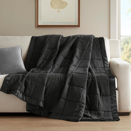 Windom Collection | Down Alternative Blanket with Moisture-Wicking Treatment | Lightweight & Soft Bed Cover for All Seasons, Satin Trim