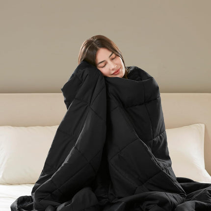 Windom Collection | Down Alternative Blanket with Moisture-Wicking Treatment | Lightweight & Soft Bed Cover for All Seasons, Satin Trim