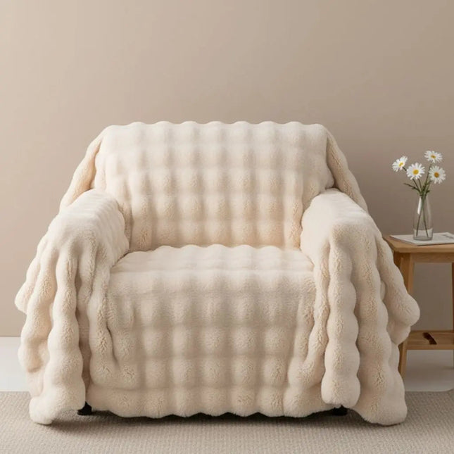 Flannel Throw Blanket, Bubble Blanket for Sofa and Bed