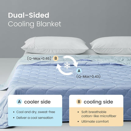 Vepine Cozy | Cooling Dual-Sided Blanket for Hot Sleepers with Soft Breathable Fabric | Lightweight Throw for Comfortable Sleep