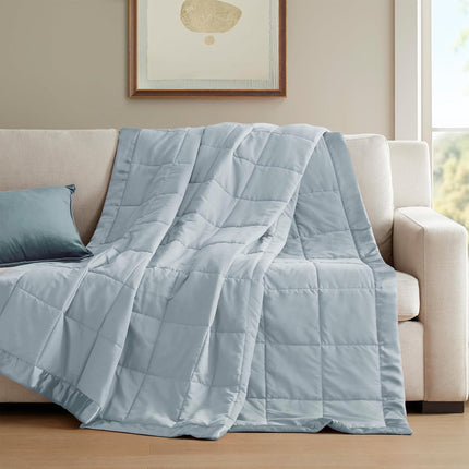 Windom Collection | Down Alternative Blanket with Moisture-Wicking Treatment | Lightweight & Soft Bed Cover for All Seasons, Satin Trim