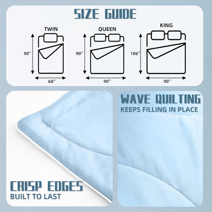 Cooling Comforter Set | Lightweight Cooling Blanket with Cooling Pillowcases | Moisture-Wicking Fabric for Hot Sleepers