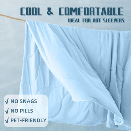 Cooling Comforter Set | Lightweight Cooling Blanket with Cooling Pillowcases | Moisture-Wicking Fabric for Hot Sleepers