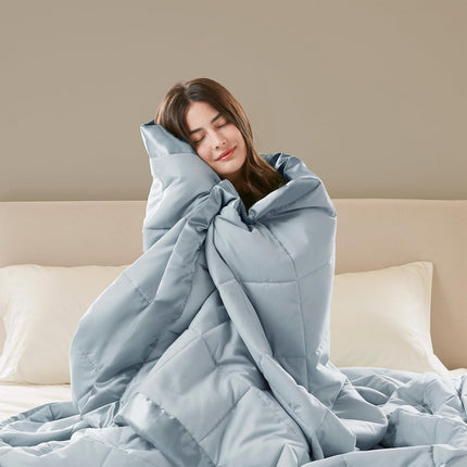 Windom Collection | Down Alternative Blanket with Moisture-Wicking Treatment | Lightweight & Soft Bed Cover for All Seasons, Satin Trim