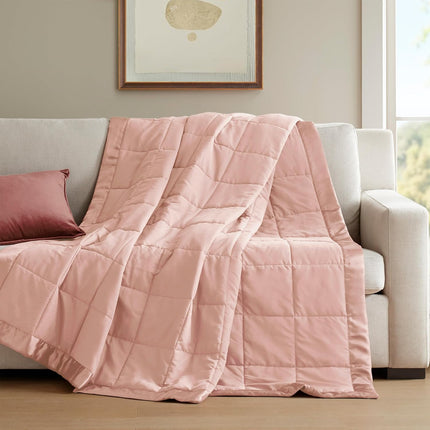 Windom Collection | Down Alternative Blanket with Moisture-Wicking Treatment | Lightweight & Soft Bed Cover for All Seasons, Satin Trim