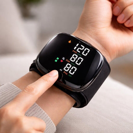 Home Blood Pressure Monitor, Rechargeable Blood Pressure Machine with Voice, Wrist BP Monitor with Touch Screen