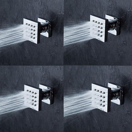 Body Shower Jets, Solid Brass Massage Shower Body Sprayer, Wall Mounted Spa Shower Fixtures in Square or Round