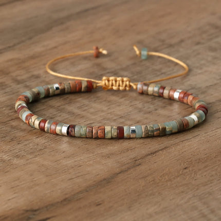 Handmade Beaded Bracelets with Natural Stone, Adjustable Braided Bracelet – image 49
