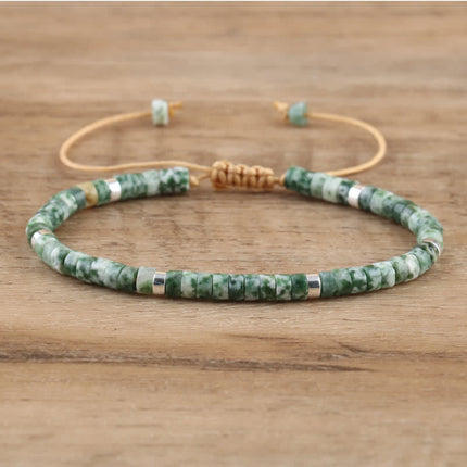Handmade Beaded Bracelets with Natural Stone, Gemstone Bracelet with Tiny Stone Rollers – image 16