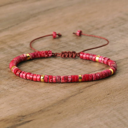 Handmade Beaded Bracelets with Natural Stone, Gemstone Bracelet with Tiny Stone Rollers – image 48