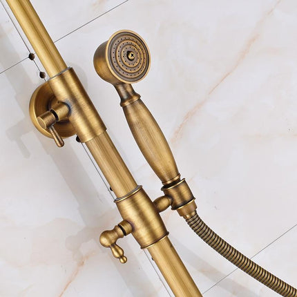 Bathtub Faucet with Hand Shower, Antique Brass Shower Faucet Set