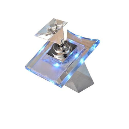 Bathroom Faucet with LED Light, Glass Waterfall Bathroom Faucet, Brass Bathroom Sink Faucet