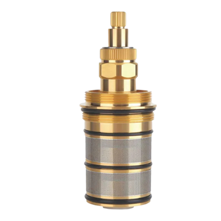 Shower Cartridge Replacement, Brass Thermostatic Shower Valve Cartridge with Handle, for Thermostatic Mixing Valve