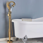 Freestanding Tub Filler, Floor Standing Swan Bathtub Faucets in Brass – image 10
