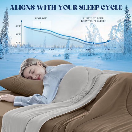 Cooling Comforter | Double-Sided Cooling Blanket for Hot Sleepers | Breathable Ice Fabric for Ultimate Comfort