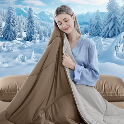 Cooling Comforter | Double-Sided Cooling Blanket for Hot Sleepers | Breathable Ice Fabric for Ultimate Comfort
