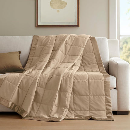 Windom Collection | Down Alternative Blanket with Moisture-Wicking Treatment | Lightweight & Soft Bed Cover for All Seasons, Satin Trim