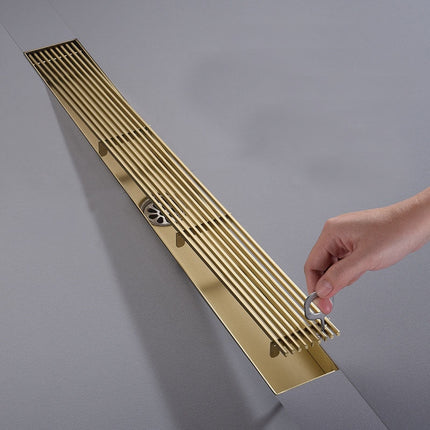 Linear Shower Drain, Long Rectangle Bathroom Drain with Strainer