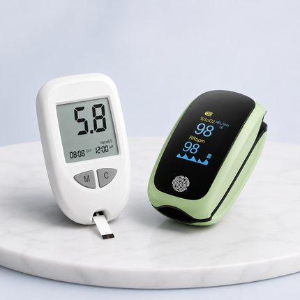 Digital Blood Glucose Device & Oxygen Level Monitor with LED Display | Portable Fingertip Devices for Accurate Health Tracking (Bundle)