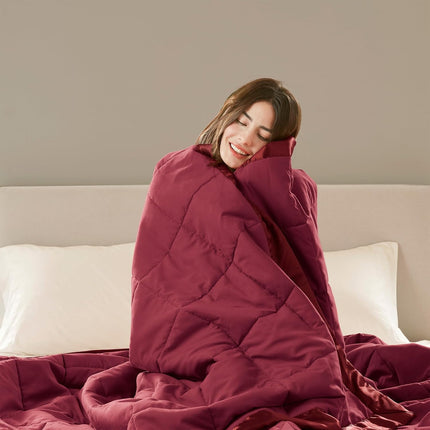 Windom Collection | Down Alternative Blanket with Moisture-Wicking Treatment | Lightweight & Soft Bed Cover for All Seasons, Satin Trim