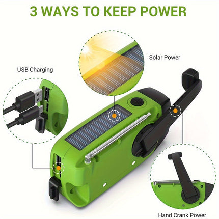Emergency NOAA Weather Radio, Solar Hand Crank Radio with 2000mAh Power Bank