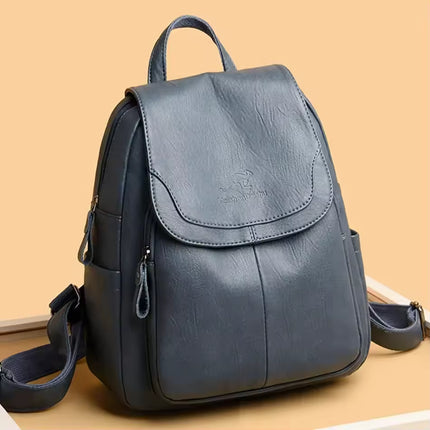 Urban Chic | Anti-Theft Leather Backpack for Women with Concealed Zippers | Stylish and Secure for Daily Use