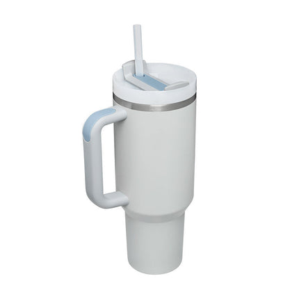 40 Oz Insulated Tumbler with Handle & Straw | Double-Wall Vacuum Insulation for Hot or Cold Beverages