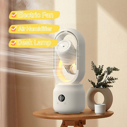 Bladeless Mini Cooling & Humidifier Fan with 4000mAh Battery | Portable Air Sprayer for Comfortable Air Quality