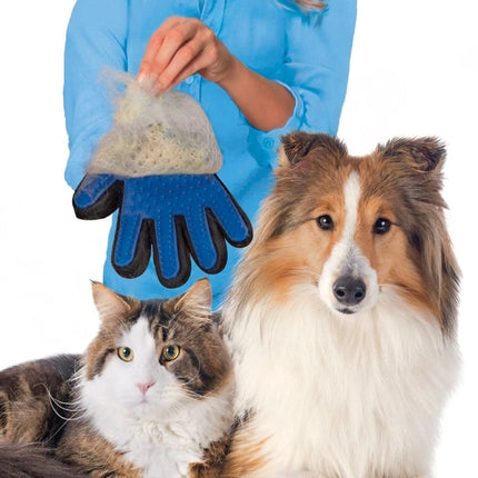 Cat Grooming Glove with Soft Rubber Tips for Effortless Deshedding and Gentle Massage