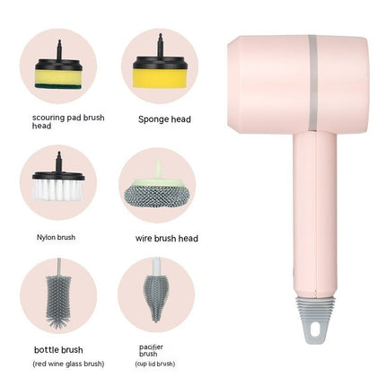 USB Rechargeable Wireless Cleaning Scrubber with 3 Brush Heads | High-Power Brush for Effortless Kitchen and Bathroom Cleaning