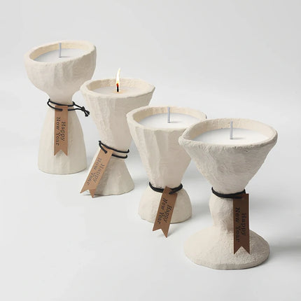 Cement Candle Holder with Nordic-Inspired Design | Versatile Home Decor for Elegant Ambiance