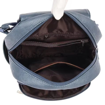 Urban Chic | Anti-Theft Leather Backpack for Women with Concealed Zippers | Stylish and Secure for Daily Use