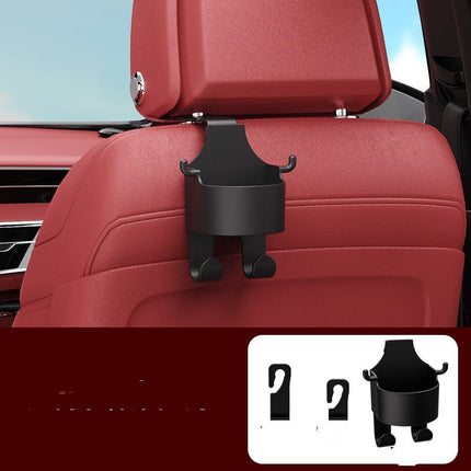 Multifunctional Car Seat Back Hook with Water Cup Holder | Durable Organizer for Clutter-Free Travel