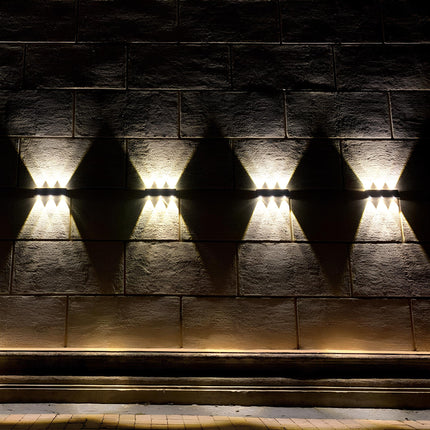 Solar Powered Wall Light with 6 LED Bulbs | Waterproof Outdoor Lighting for Up to 20 Meters Coverage