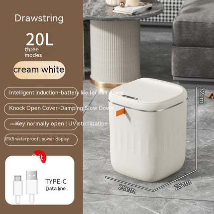 Automatic Smart Trash Can with UV Sterilization & Waterproof Design | Touch-Free Hygiene for Kitchen and Bathroom