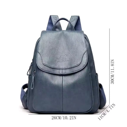 Urban Chic | Anti-Theft Leather Backpack for Women with Concealed Zippers | Stylish and Secure for Daily Use