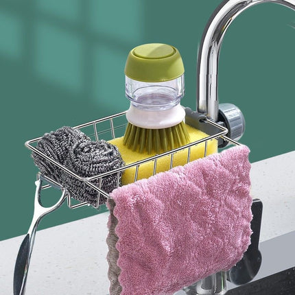 Adjustable Stainless Steel Sink Drain Rack with Clip-On Design | Space-Saving Solution for Kitchen and Bathroom Organization