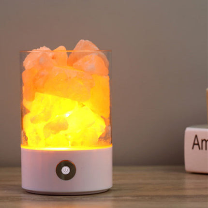 Himalayan Salt Crystal Lamp with Negative Ion Generator | Air Purifier and Stress Relief Night Light