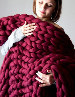 Chunky Knit Throw Blanket, Hypoallergenic Sofa Throw – image 19