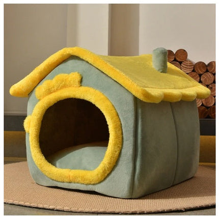 Cozy Foldable Pet House with Self-Warming Fabric | Durable & Portable Winter Bed for Dogs and Cats