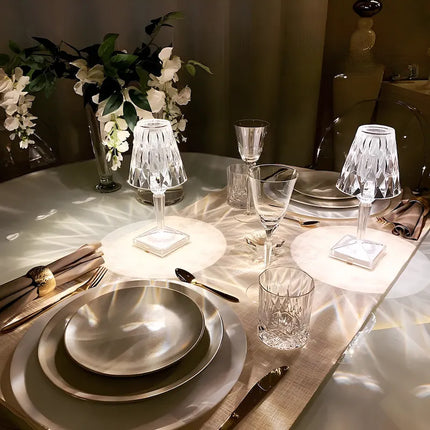 Sparkling Crystal Lamp with Touch-Sensitive Control | Elegant Rechargeable Table Light for Glamorous Ambiance