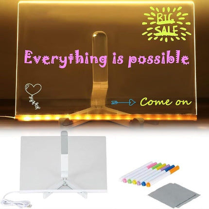 LED Drawing Board for Kids, Light Up Message Board with 7 Colored Pens, LED Sign Board for Cafe Menu – image 27
