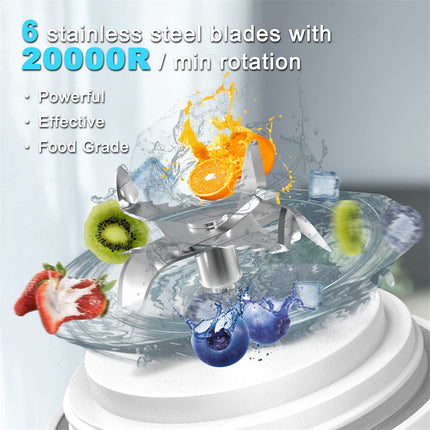 Portable Personal Blender with 6-Blade Design | 20 oz Smoothie Maker for Travel and Sports