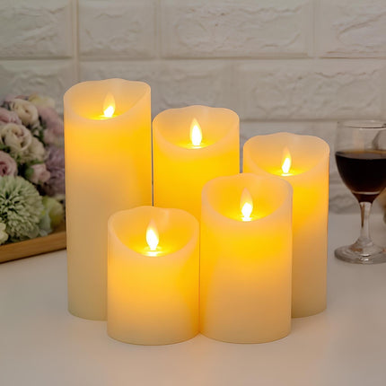 Flameless Block Candles with Realistic LED Lights | Safe, Elegant Ambiance for Home Décor and Special Occasions