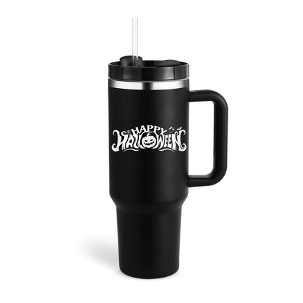 40 Oz Insulated Tumbler with Handle & Straw | Double-Wall Vacuum Insulation for Hot or Cold Beverages