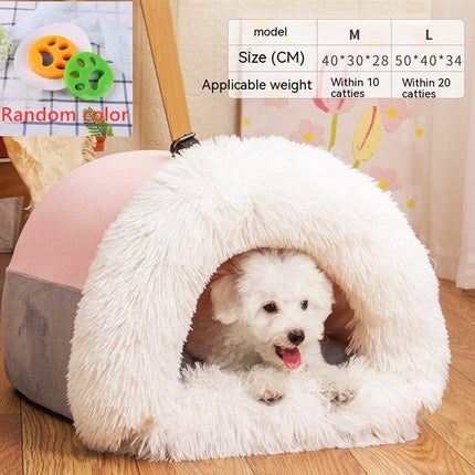 Portable Warm Pet Nest with Soft Plush Material | Cozy Haven for Dogs and Cats in Autumn & Winter