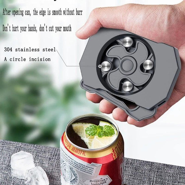Manual Can Opener, Smooth Edge Can Opener for Soda and Beverage Cans, Topless Can Lid Remover, Portable Kitchen Gadget
