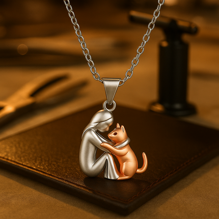 Gold Necklace for Women and Men, Dog and Cat Charm Necklace – image 10
